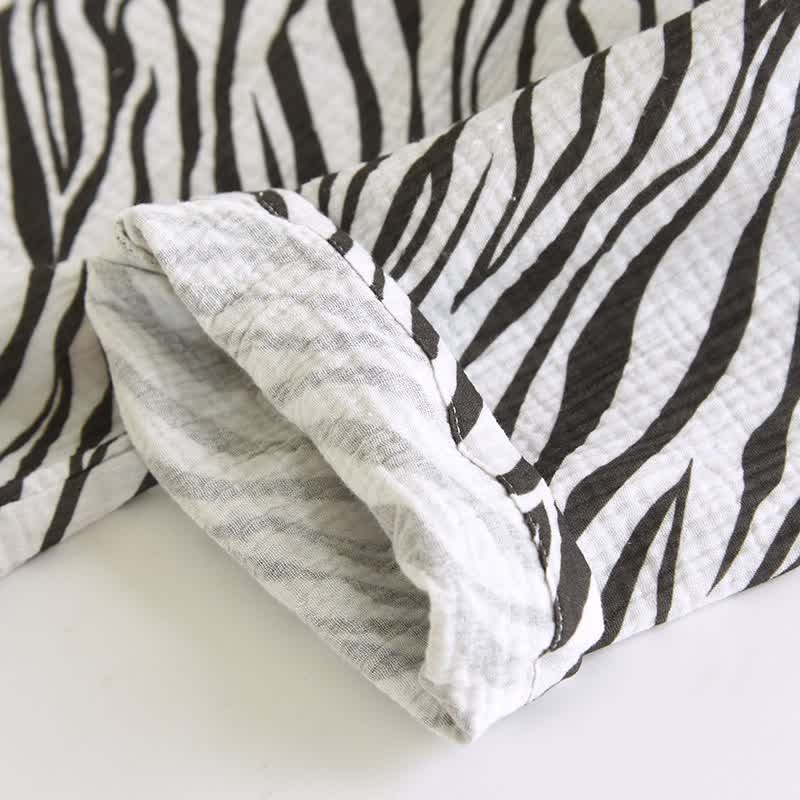 Ensemble pyjama moderne en gaze de coton à rayures zébrées - image 10