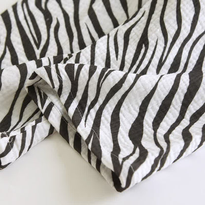 Ensemble pyjama moderne en gaze de coton à rayures zébrées - image 8