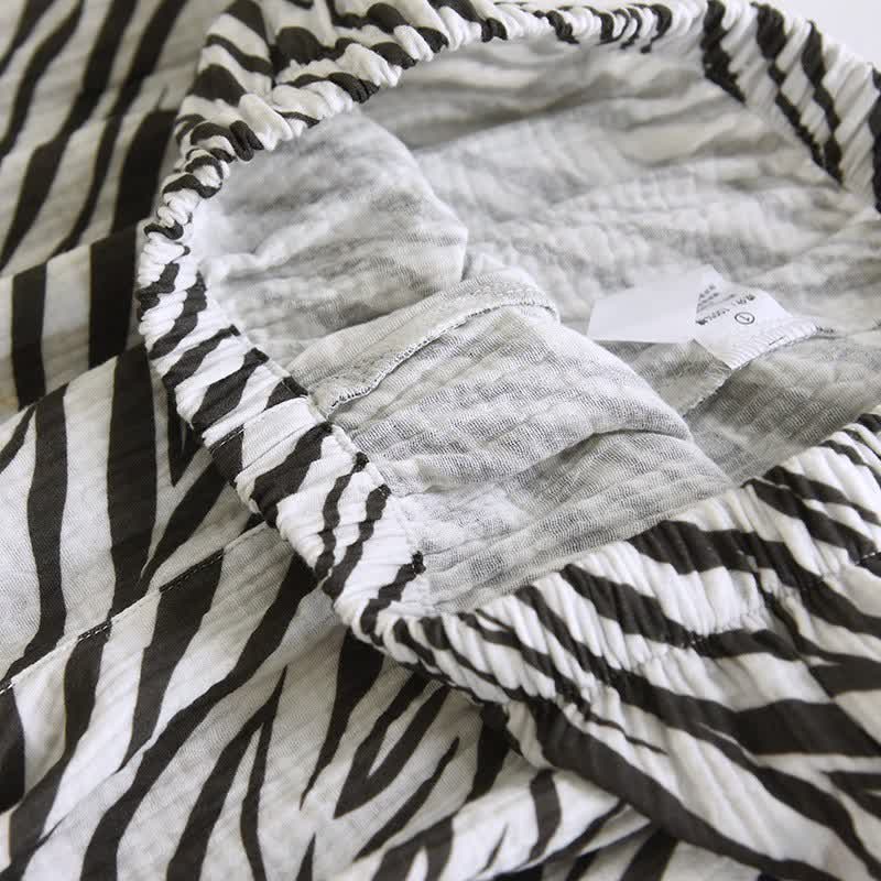 Ensemble pyjama moderne en gaze de coton à rayures zébrées - image 12