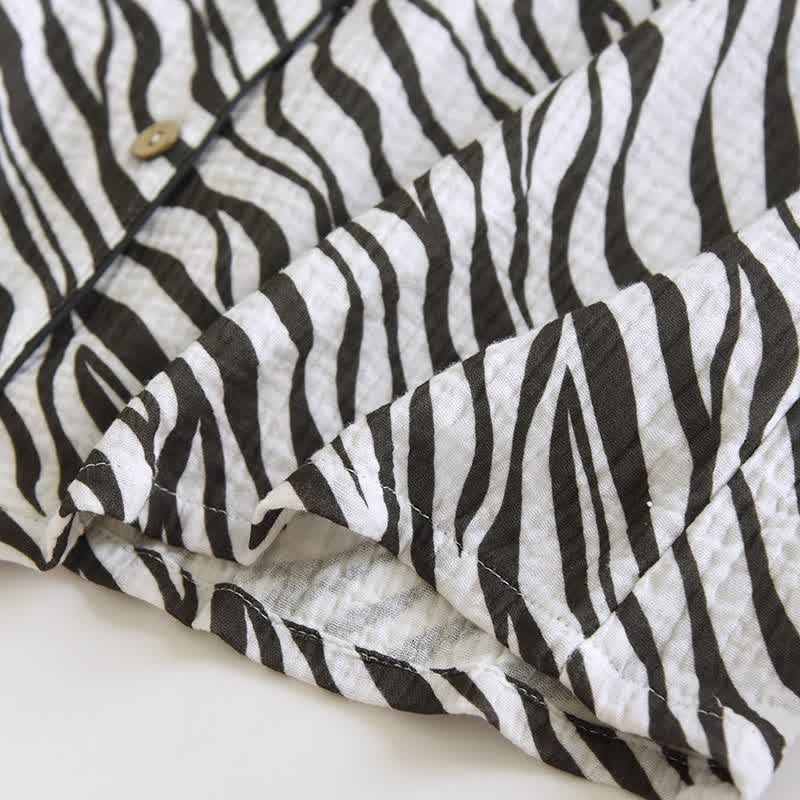 Ensemble pyjama moderne en gaze de coton à rayures zébrées - image 7