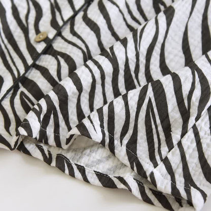 Ensemble pyjama moderne en gaze de coton à rayures zébrées - image 7