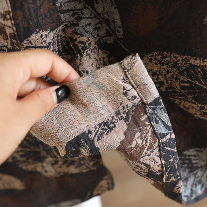 Peignoir en coton jacquard style kimono à motif feuilles - image 9
