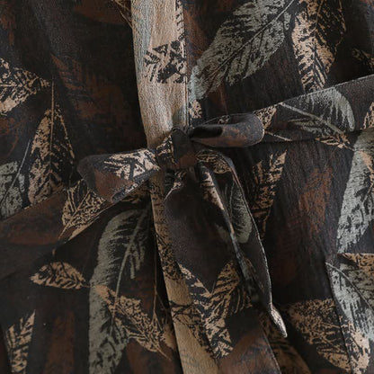 Peignoir en coton jacquard style kimono à motif feuilles - image 7