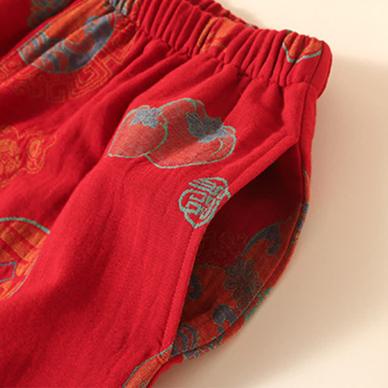 Ensemble de vêtements de détente en coton Persimmon de Auspicious Gourd - image 3