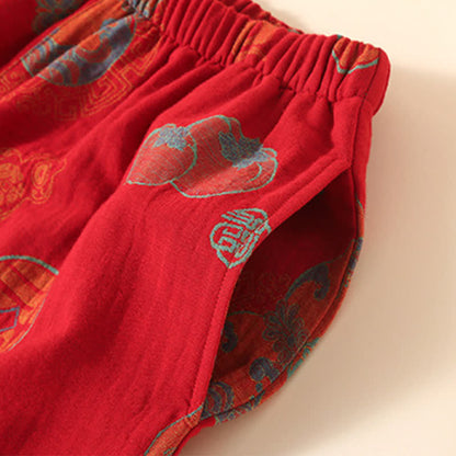 Ensemble de vêtements de détente en coton Persimmon de Auspicious Gourd - image 3