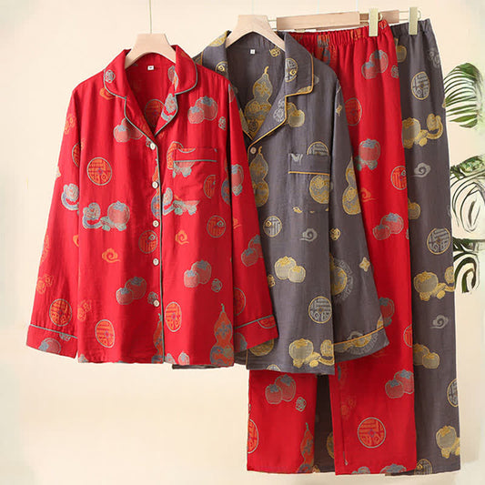 Ensemble de vêtements de détente en coton Persimmon de Auspicious Gourd - image 0