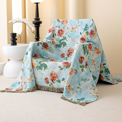 Couette en gaze de coton avec pompon rose pittoresque - image 1