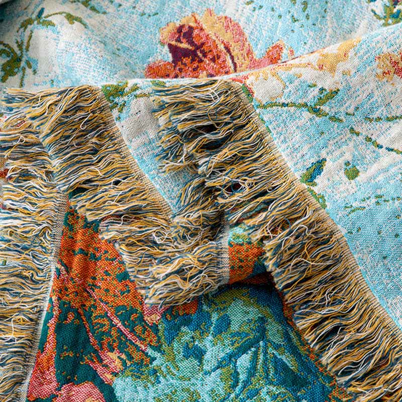 Couette en gaze de coton avec pompon rose pittoresque - image 3