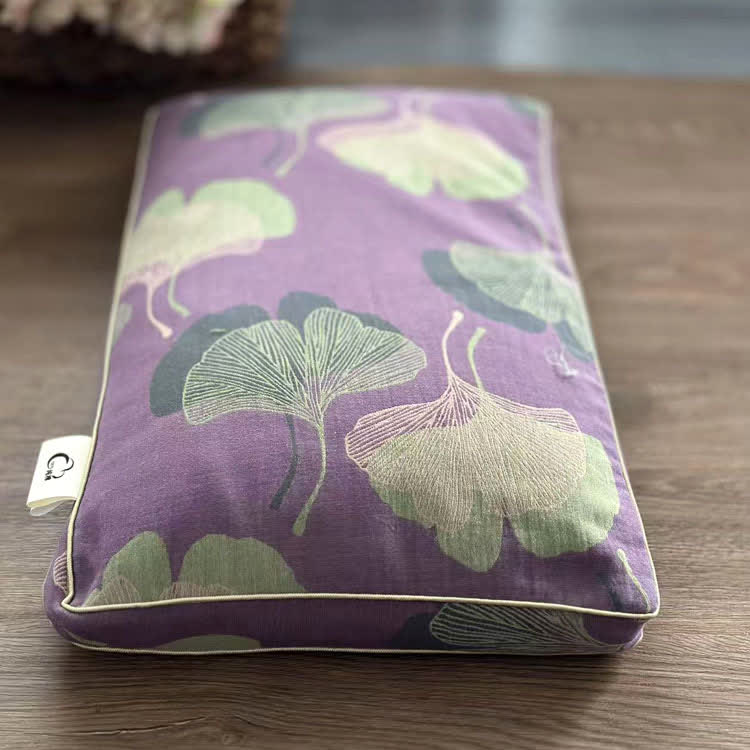 Taie d'oreiller en gaze de coton avec feuilles de ginkgo - image 7