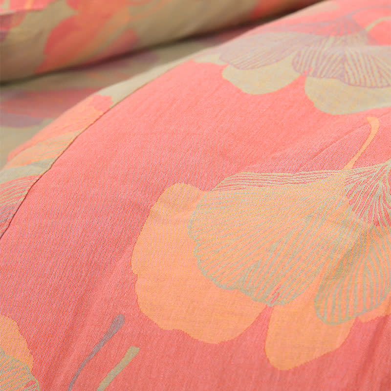 Couette en coton naturel de feuilles de ginkgo - image 3