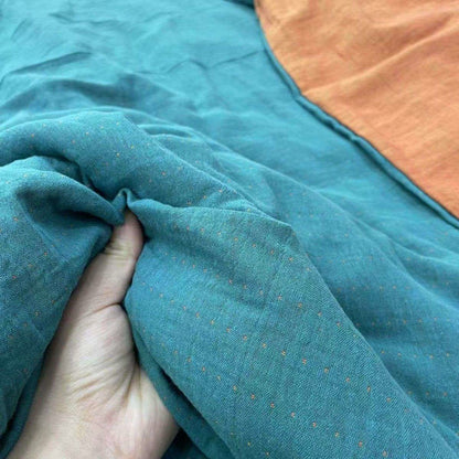 Linge de lit minimaliste réversible en gaze de coton - Bleu de la mer - ensemble de literie - 220 cm x 240 cm - image 11
