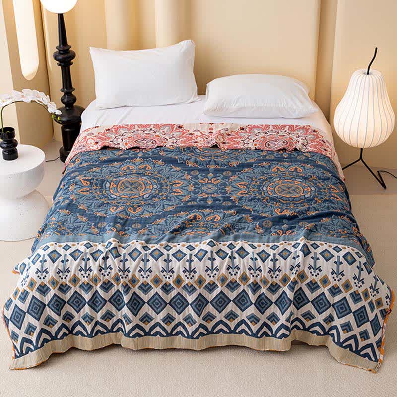 Couette en coton à motif ethnique rétro géométrique - image 1