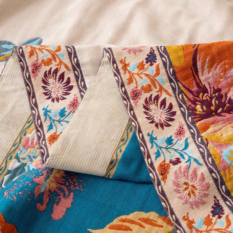 Couette luxueuse réversible en coton avec fleurs en fleurs - image 5