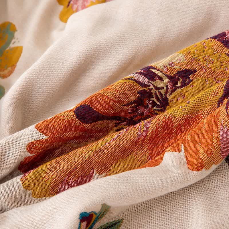 Couette luxueuse réversible en coton avec fleurs en fleurs - image 6