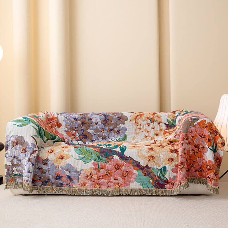 Couette réversible en gaze de coton avec des fleurs de rêve - image 3