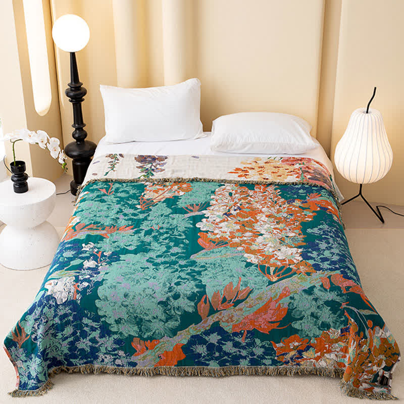 Couette réversible en gaze de coton avec des fleurs de rêve - image 1