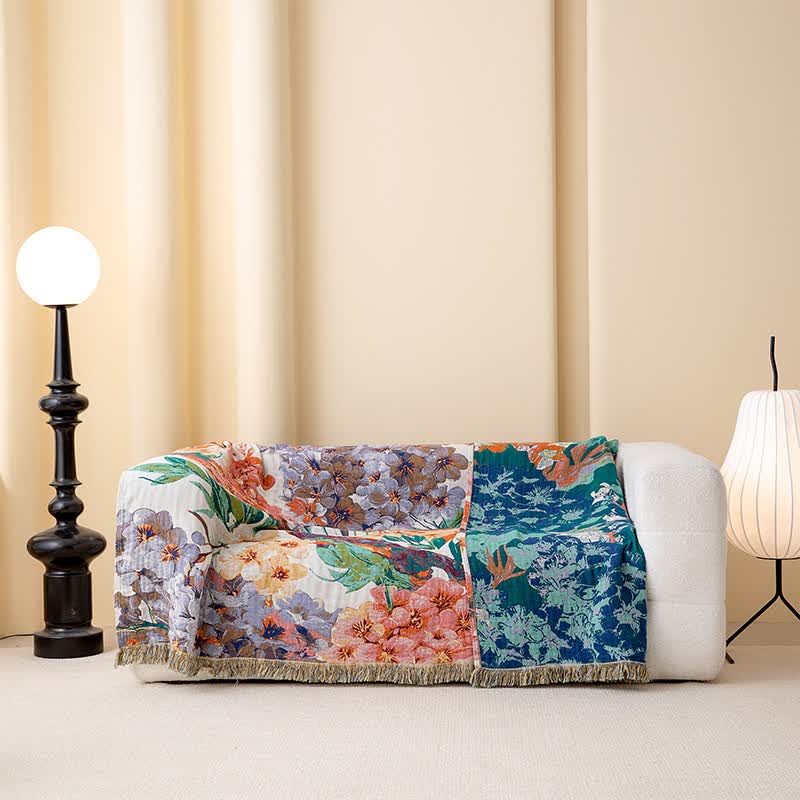 Couette réversible en gaze de coton avec des fleurs de rêve - image 4