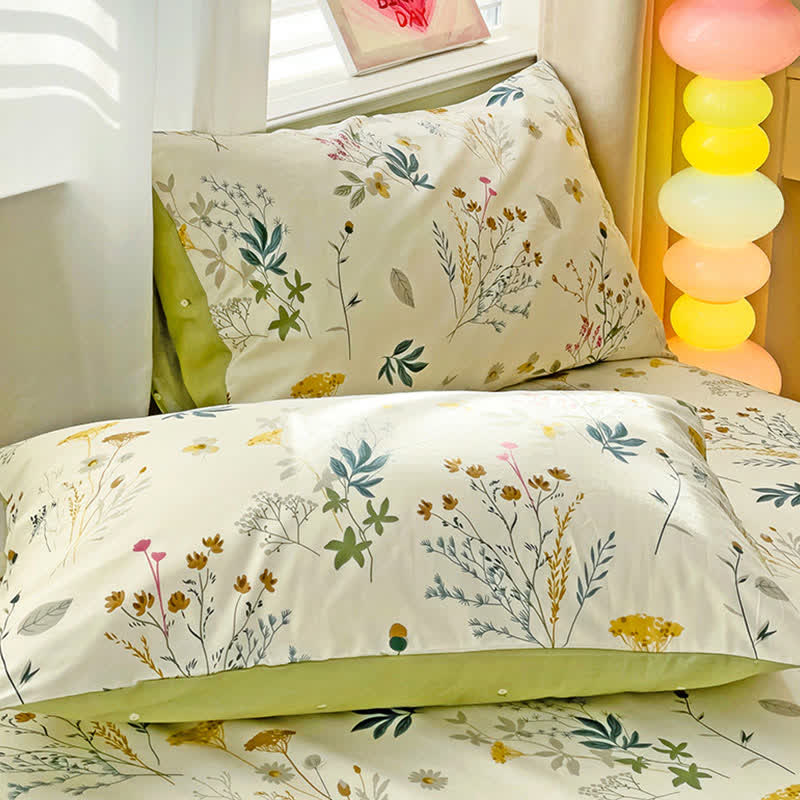 Parure de lit en coton avec un délicat motif de feuilles - image 6