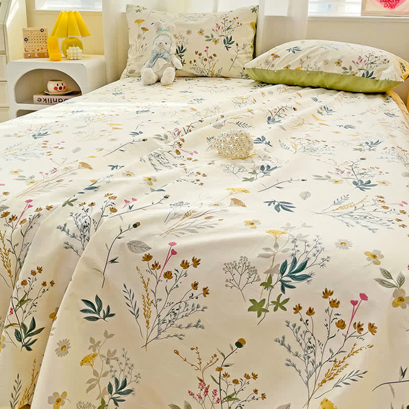 Parure de lit en coton avec un délicat motif de feuilles - image 5