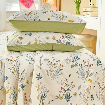 Parure de lit en coton avec un délicat motif de feuilles - image 3