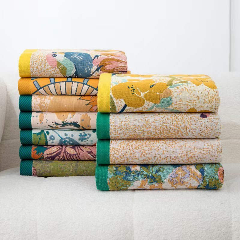 Serviette de bain rétro absorbante en gaze de coton - image 1