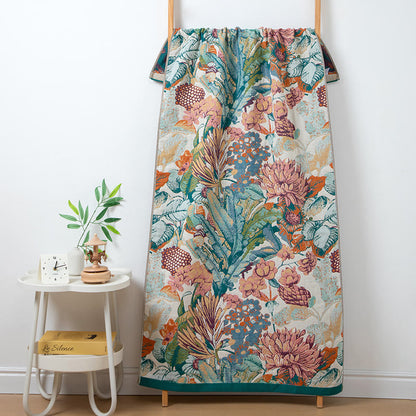 Serviette de bain rétro absorbante en gaze de coton - D - 80 cm x 160 cm - image 5