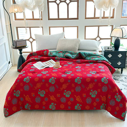 Couette en gaze de coton de style oriental rétro - Couette d'hiver - 220 cm x 240 cm - image 0