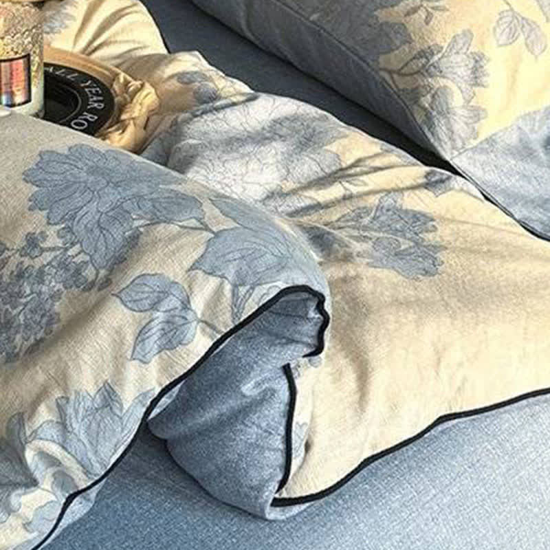 Couverture réversible élégante à motif floral gris - image 7