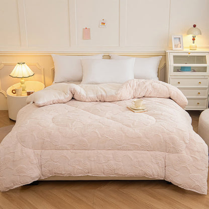 Couverture réversible Jacquard Sherpa avec feuilles de ginkgo - image 15