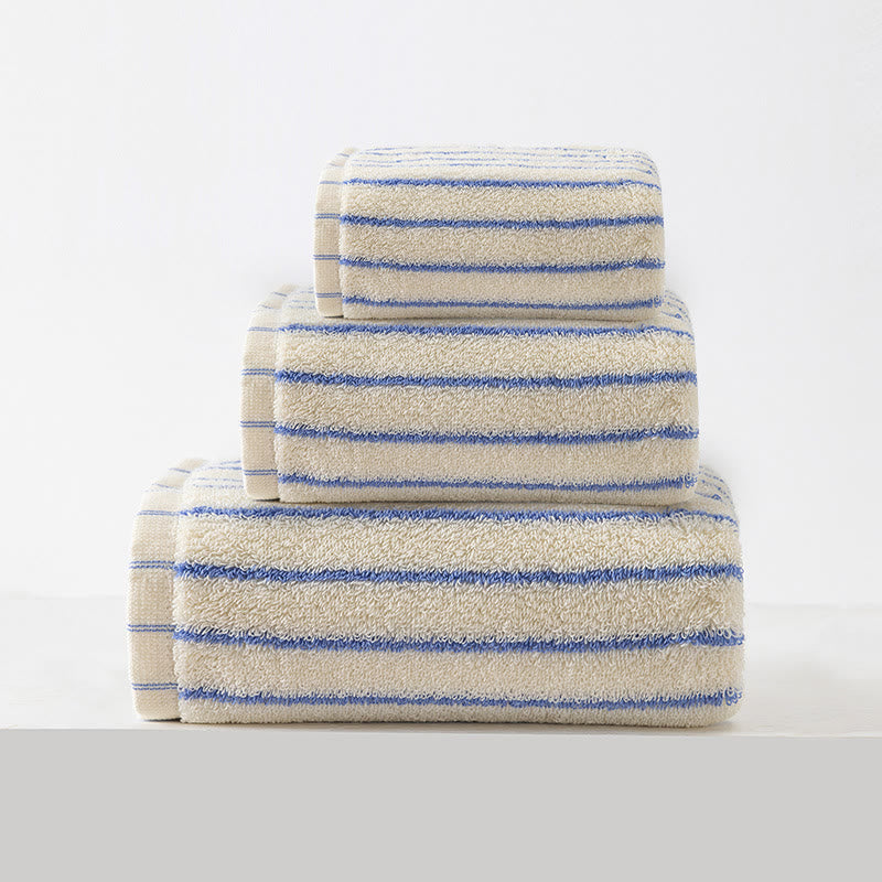 Ensemble de serviettes de bain en pur coton doux (lot de 3) - Blanc - Ensemble de 3 - 34 cm x 34 cm + 34 cm x 74 cm + 70 cm x 140 cm - image 11