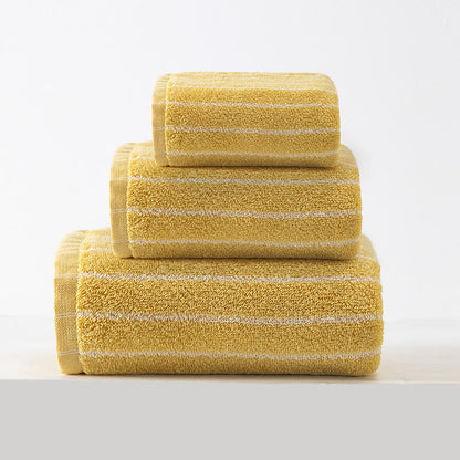 Ensemble de serviettes de bain en pur coton doux (lot de 3) - Jaune - Ensemble de 3 - 34 cm x 34 cm + 34 cm x 74 cm + 70 cm x 140 cm - image 8