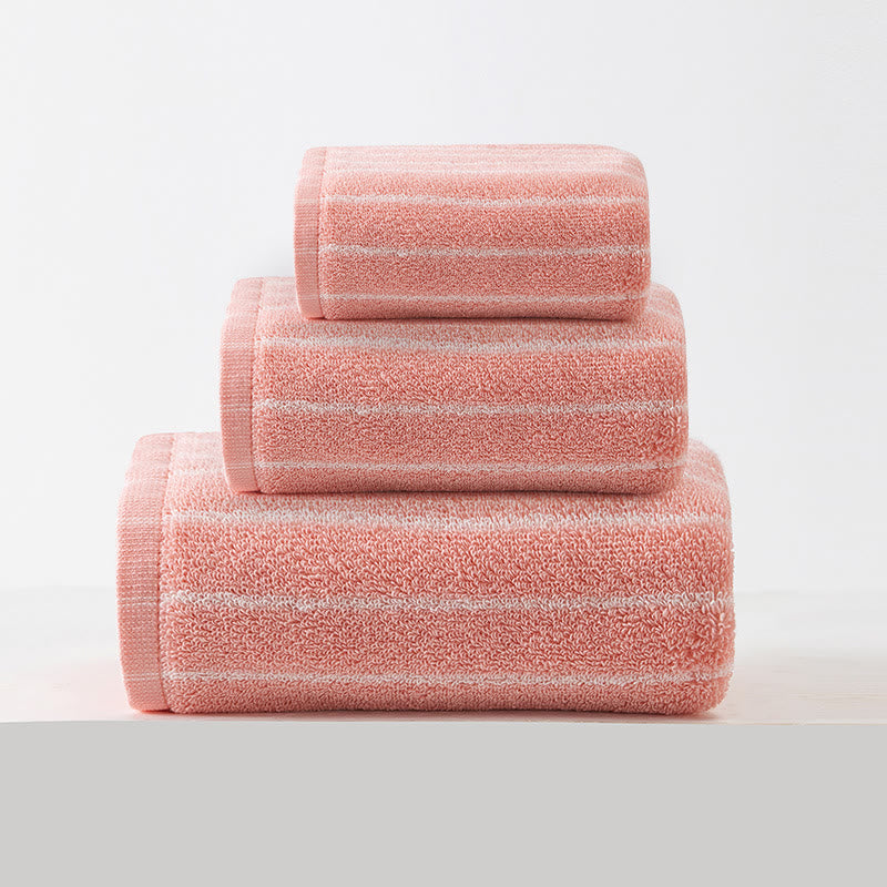 Ensemble de serviettes de bain en pur coton doux (lot de 3) - Rose - Ensemble de 3 - 34 cm x 34 cm + 34 cm x 74 cm + 70 cm x 140 cm - image 10