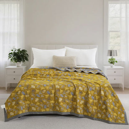 Couette en coton biologique avec Ginkgo Biloba - Jaune - Plafond - 244 cm x 264 cm - image 54
