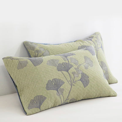 Couverture réversible inspirée du ginkgo en coton naturel - image 19