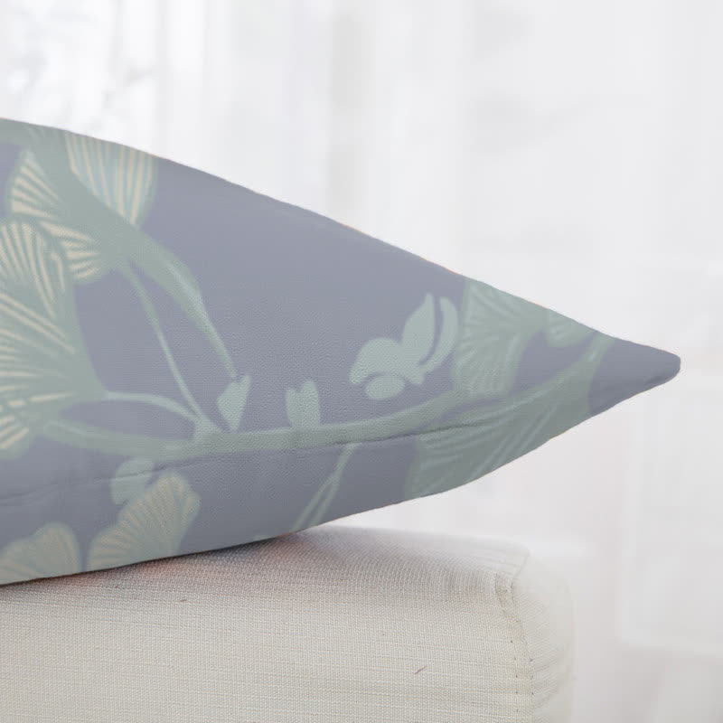 Taies d'oreiller carrées en jacquard de coton à motifs de feuilles de ginkgo (2 pièces) - image 6
