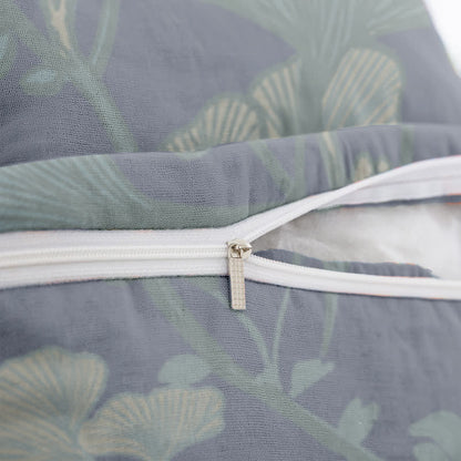 Taies d'oreiller carrées en jacquard de coton à motifs de feuilles de ginkgo (2 pièces) - image 7