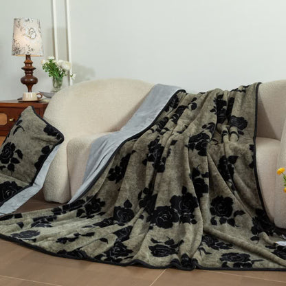 Drap-housse en peluche à motif rose - image 1