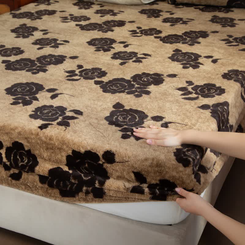 Drap-housse en peluche à motif rose - image 10