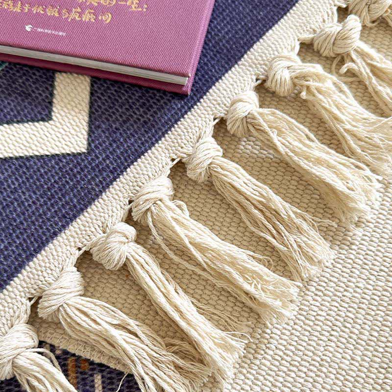 Tapis fonctionnel en coton et lin Boho Triba - image 6