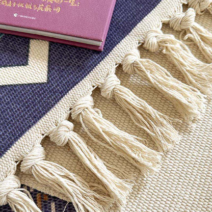 Tapis fonctionnel en coton et lin Boho Triba - image 6