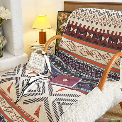 Tapis fonctionnel en coton et lin Boho Triba - image 3