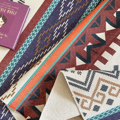 Tapis fonctionnel en coton et lin Boho Triba - image 7