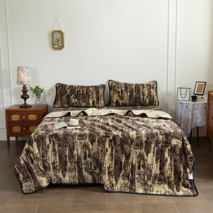 Drap-housse abstrait de style artistique - 2 taies d'oreiller - 48 cm x 74 cm - image 0
