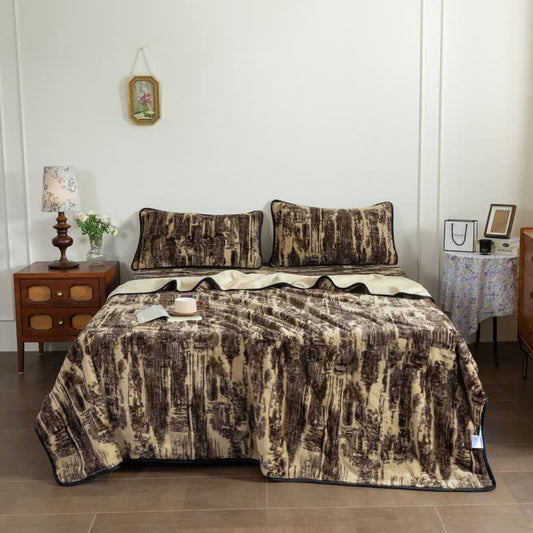 Drap-housse abstrait de style artistique - 2 taies d'oreiller - 48 cm x 74 cm - image 0
