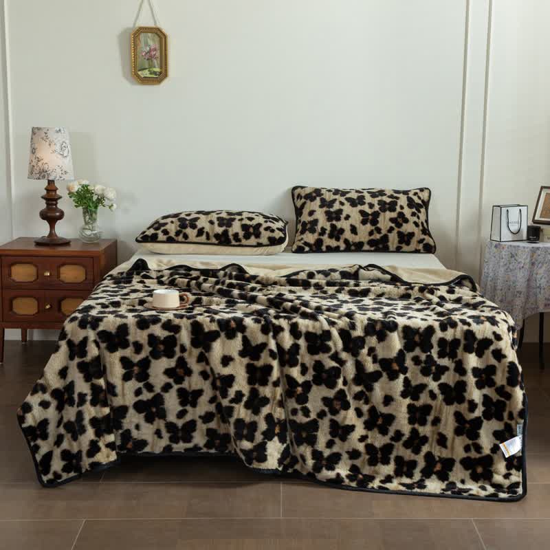 Drap-housse en peluche Art Butterfly - Café - 2 taies d'oreiller - 48 cm x 74 cm - image 6