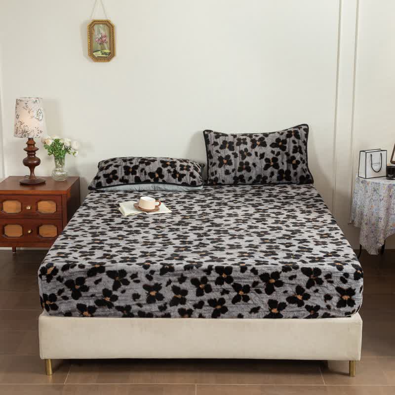 Drap-housse en peluche Art Butterfly - Gris - drap-housse - 200 cm x 220 cm - image 5