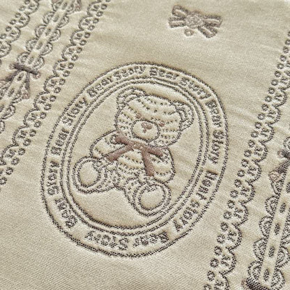 Couette en mousseline de coton à rayures florales et motif ours - image 6