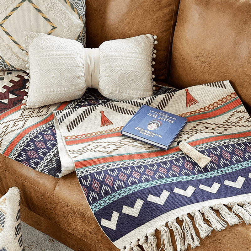 Tapis fonctionnel en coton et lin Boho Triba - image 5