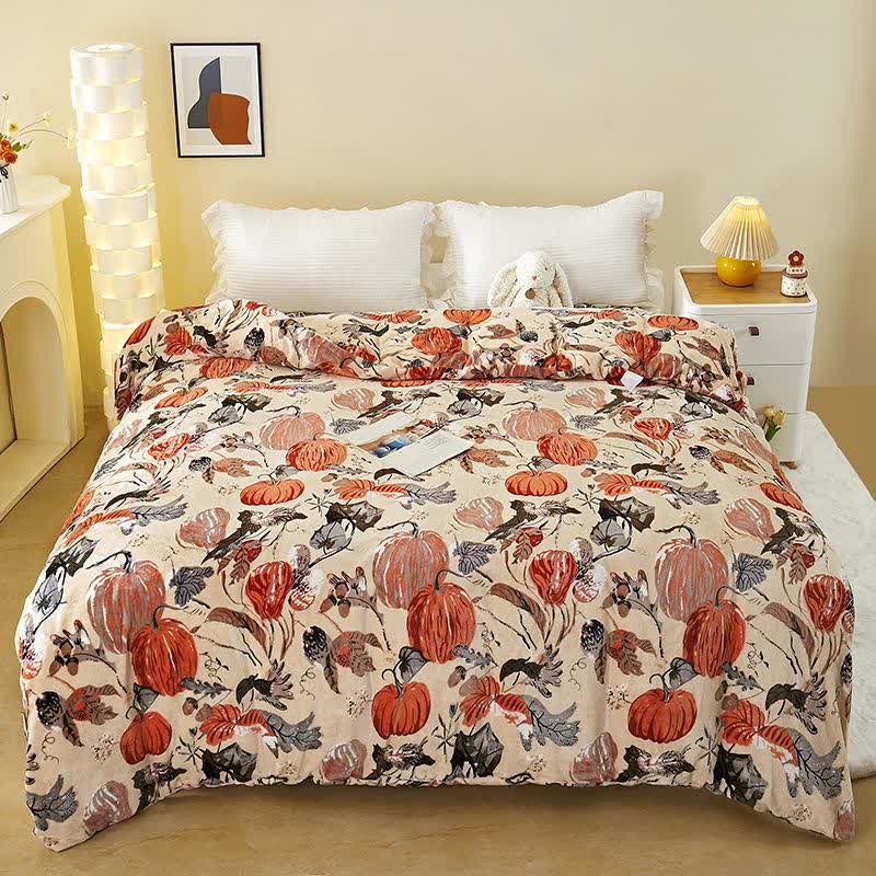 Housse de couette en peluche citrouille - 220 cm x 240 cm - image 0