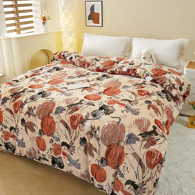 Housse de couette en peluche citrouille - image 1